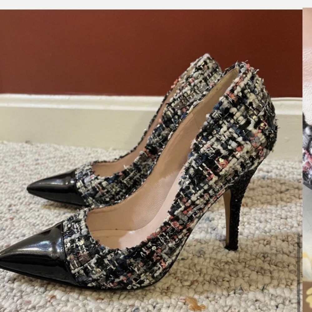 Kate Spade Black and Tweed Heels